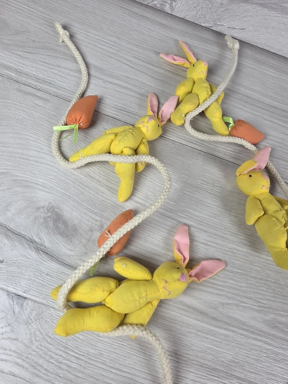Easter Fabric Bunny and Carrot Garland 60